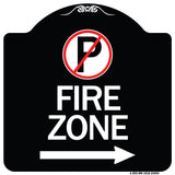 (No Parking Symbol and Right Arrow)