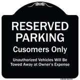 Reserved Parking Customers Only Unauthorized Vehicles Will Be Towed Away At Owner Expense