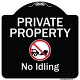 Private Property, No Idling With Graphic