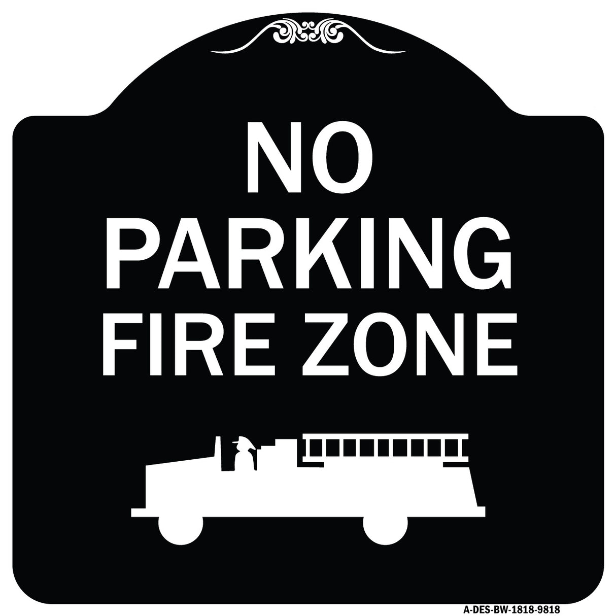 No Parking, Fire Zone With Graphic