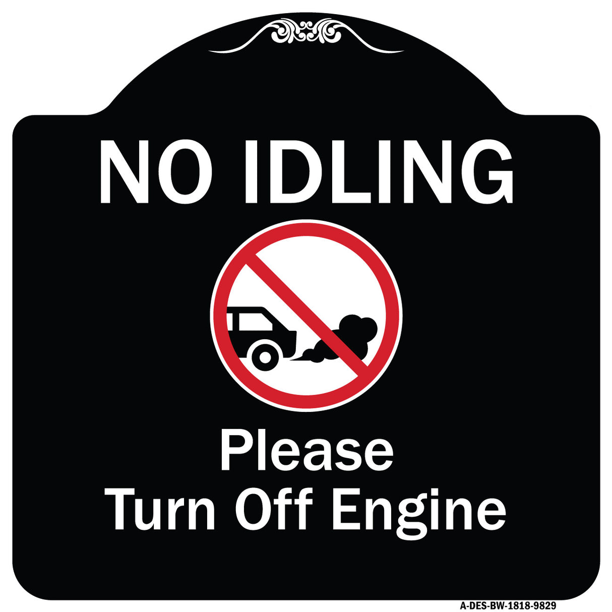 No Idling, Please Turn Off Engine With Graphic