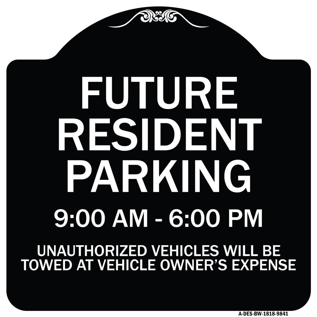 Future Resident Parking 9:00 To 6:00
