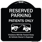 Reserved Parking Patients Only Violators Will Be Towed Away At Owner Expense With Graphic