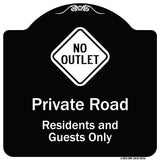 Private Road Residents And Guests Only With No Outlet Symbol