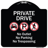 Private Drive No Outlet No Parking And No Trespassing