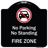 No Parking Or Standing, Fire Zone With Graphic