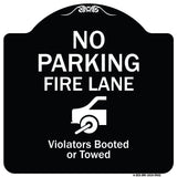 No Parking Fire Lane (With Graphic) Violators Booted Or Towed