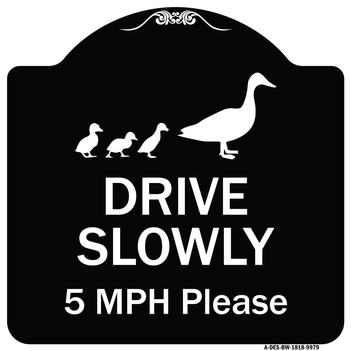 Drive Slowly 5 Mph Please With Duck And Ducklings Walking Graphic