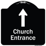 Church Entrance Ahead With Up Arrow
