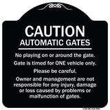 Caution Automatic Gates No Playing Gate Is Timed For One Vehicle Management Not Responsible