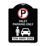 Valet Parking Only Tow Away Zone with Car Graphic