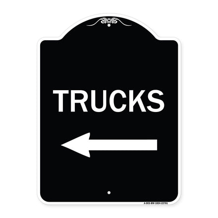 Trucks Sign Trucks (With Left Arrow)