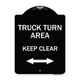 Truck Turn Area Keep Clear (With Bidirectional Arrow)