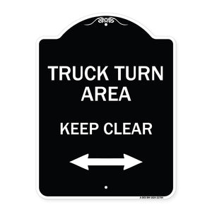 Truck Turn Area Keep Clear (With Bidirectional Arrow)