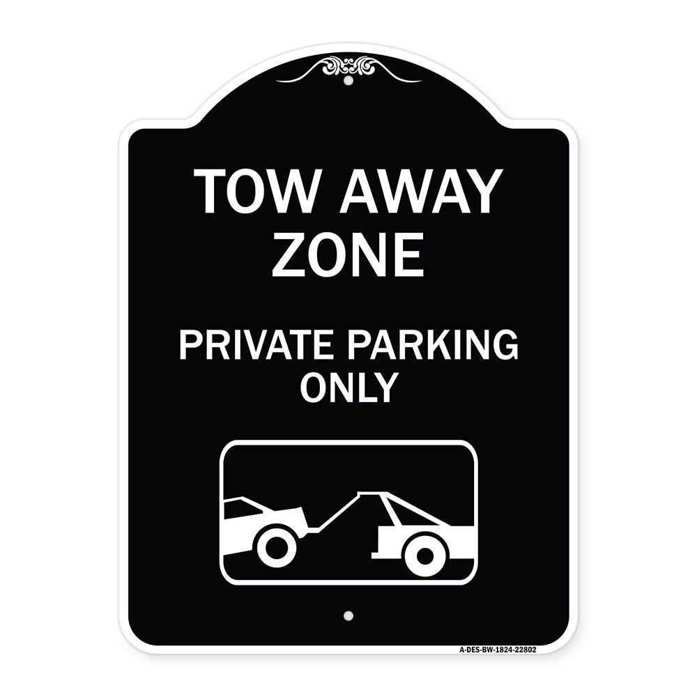 Tow Away Zone - Private Parking Only (With Car Towing Symbol)