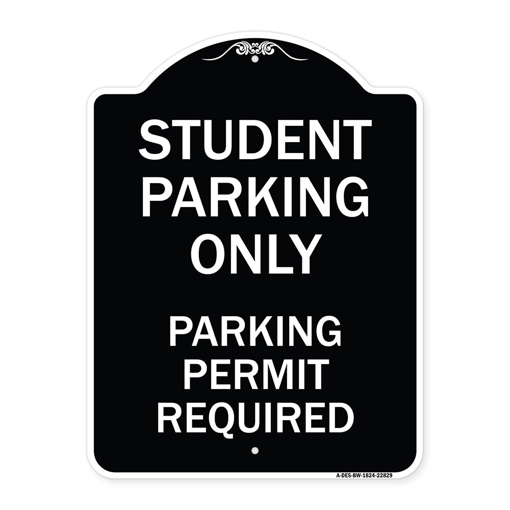 Student Parking Only Parking Permit Required