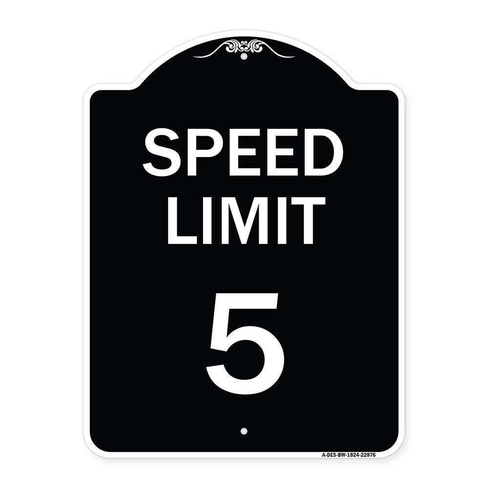 Speed Regulation Sign Speed Limit 5 Mph