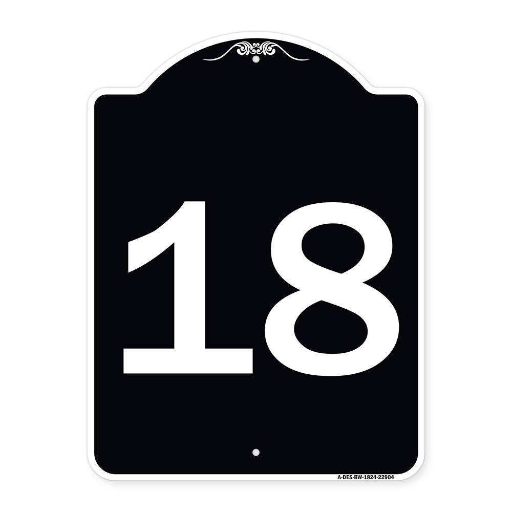 Sign with Number '18