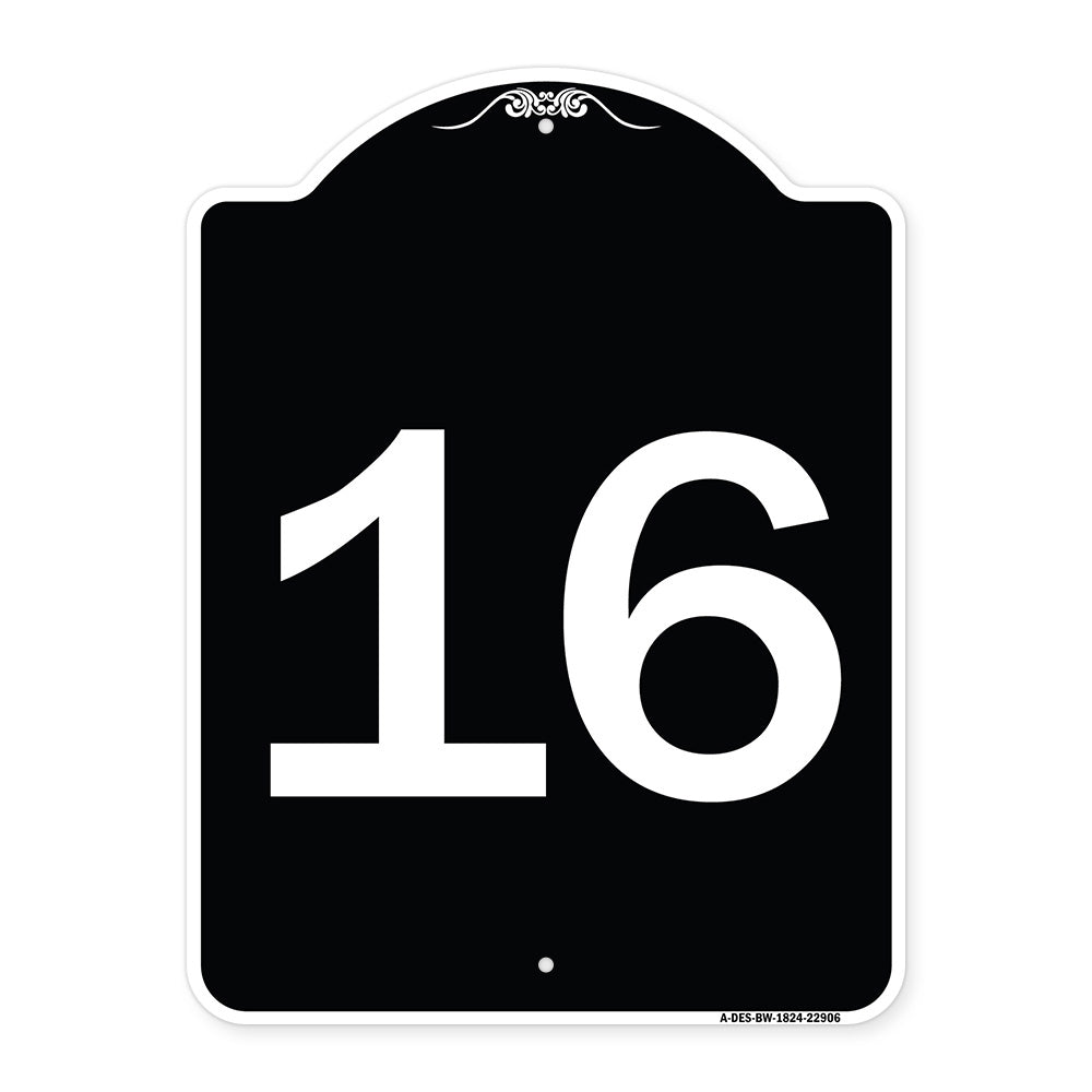 Sign with Number '16