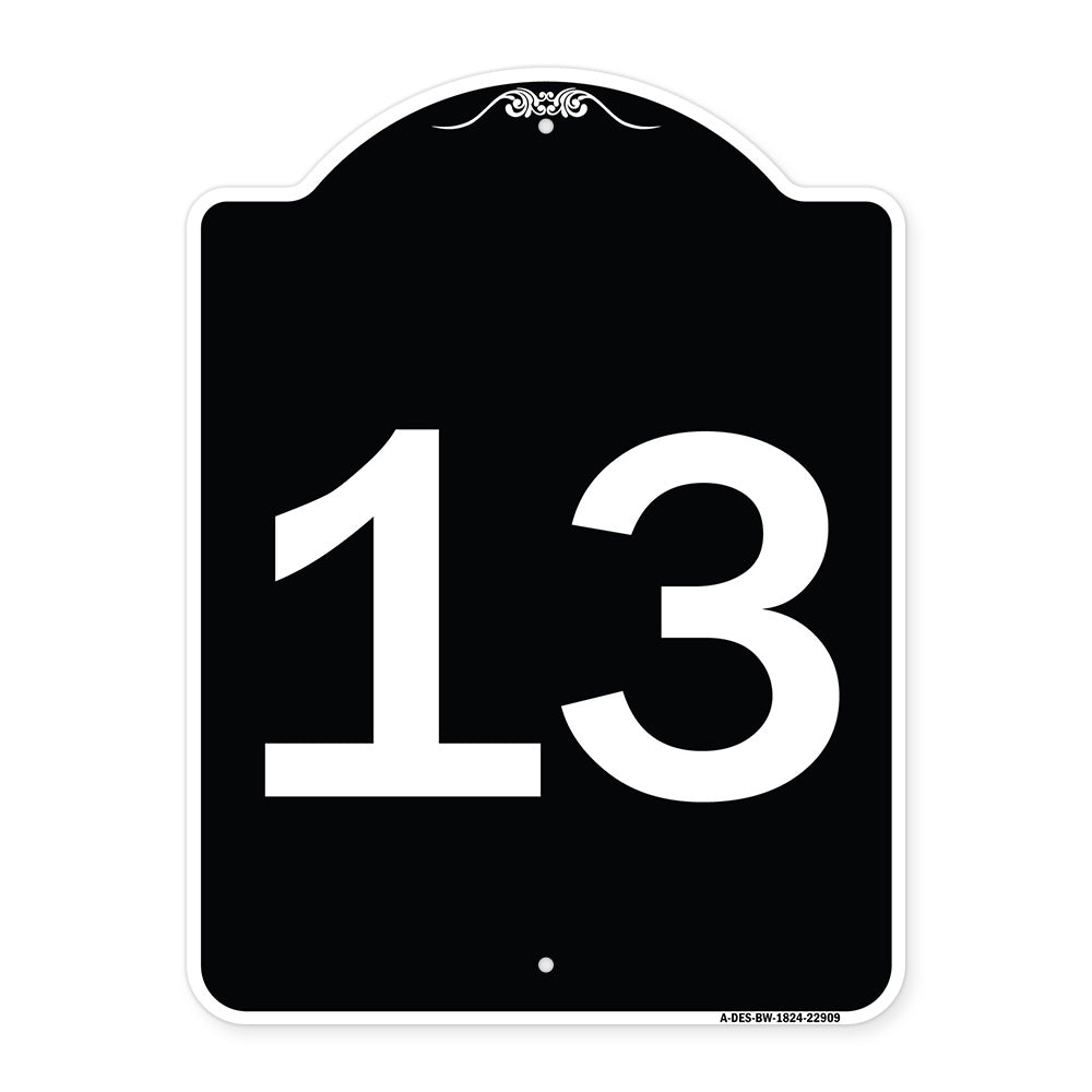 Sign with Number '13