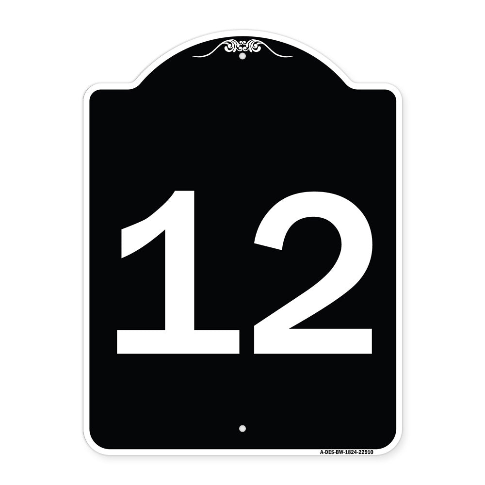 Sign with Number '12