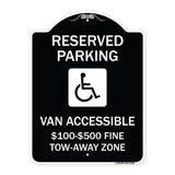Reserved Parking Van Accessible $100-$500 Fine Tow Away Zone (With Graphic)