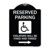 Reserved Parking Violators Will Be Fined and Towed (Right Arrow Symbol)