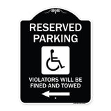 Reserved Parking Violators Will Be Fined and Towed (Left Arrow Symbol)