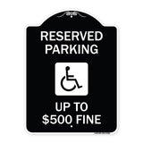 Reserved Parking Up to $500 Fine (Handicapped Symbol)