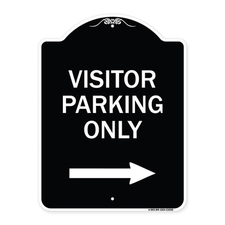 Reserved Parking Sign Visitor Parking Only (With Right Arrow)