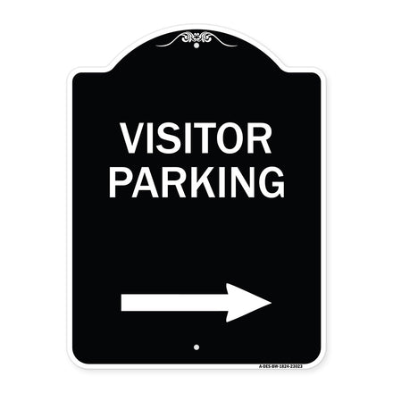 Reserved Parking Sign Visitor Parking (Arrow Pointing Right)