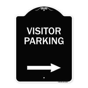 Reserved Parking Sign Visitor Parking (Arrow Pointing Right)