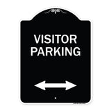 Reserved Parking Sign Visitor Parking (Arrow Pointing Left and Right)