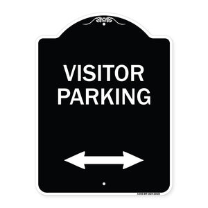 Reserved Parking Sign Visitor Parking (Arrow Pointing Left and Right)