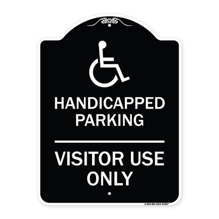 Reserved Parking Sign Handicapped Parking Visitor Use Only with Graphic