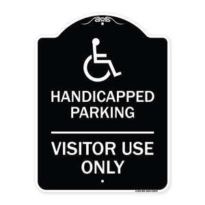 Reserved Parking Sign Handicapped Parking Visitor Use Only with Graphic