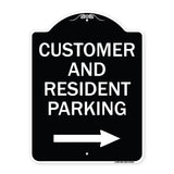 Reserved Parking Sign Customer and Visitor Parking (With Right Arrow)