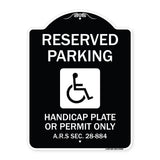 Reserved Parking Handicap Plate or Permit Only A.R.S Sec. 28-884 (Handicapped Symbol)