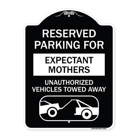 Reserved Parking for Expectant Mothers Unauthorized Vehicles Towed Away (With Tow Away Graphic)