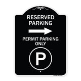 Reserved Parking - Permit Parking Only with Symbol and Right Arrow