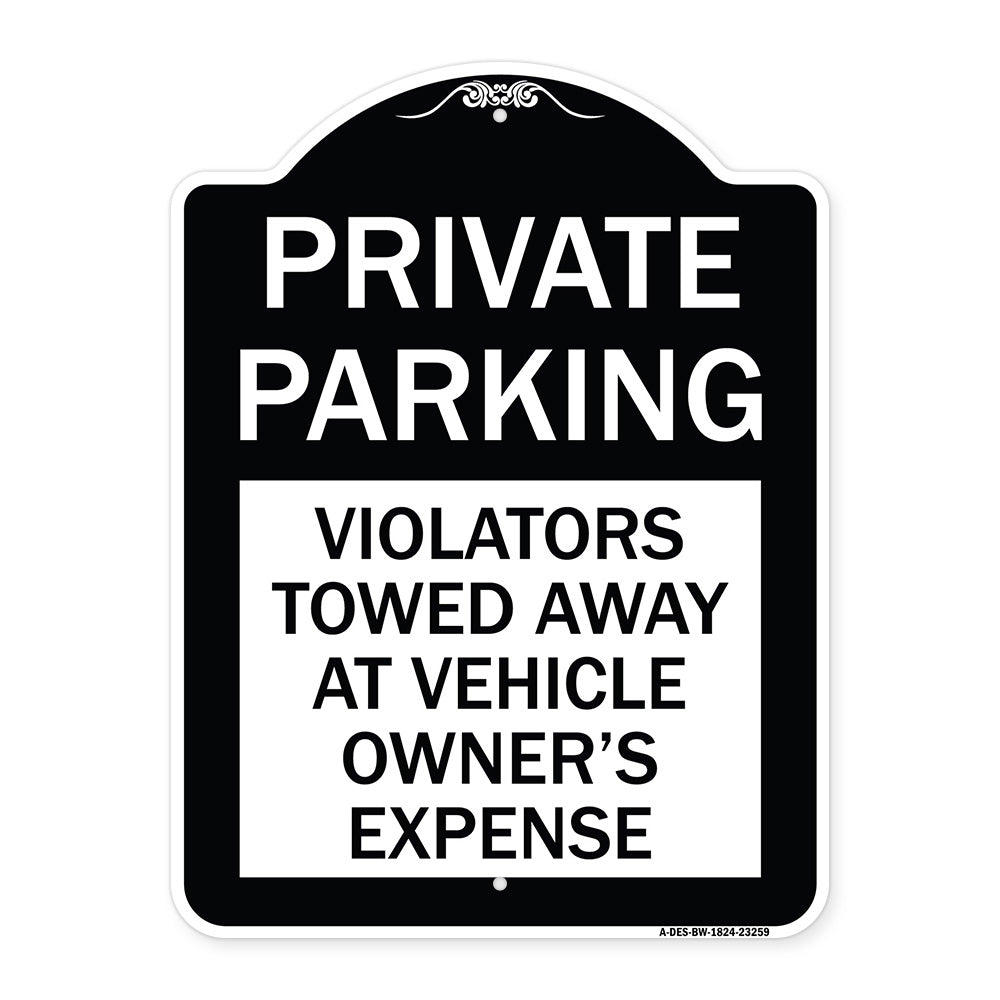 Private Parking Violators Towed Away at Vehicle Owner's Expense