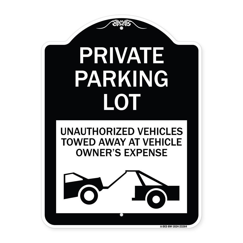 Private Parking Lot Unauthorized Vehicles Towed at Owner Expense