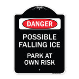 Possible Falling Ice - Park at Own Risk