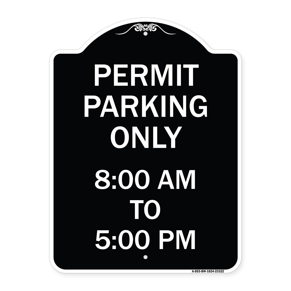 Permit Parking Only 8-00 Am to 5-00 Pm