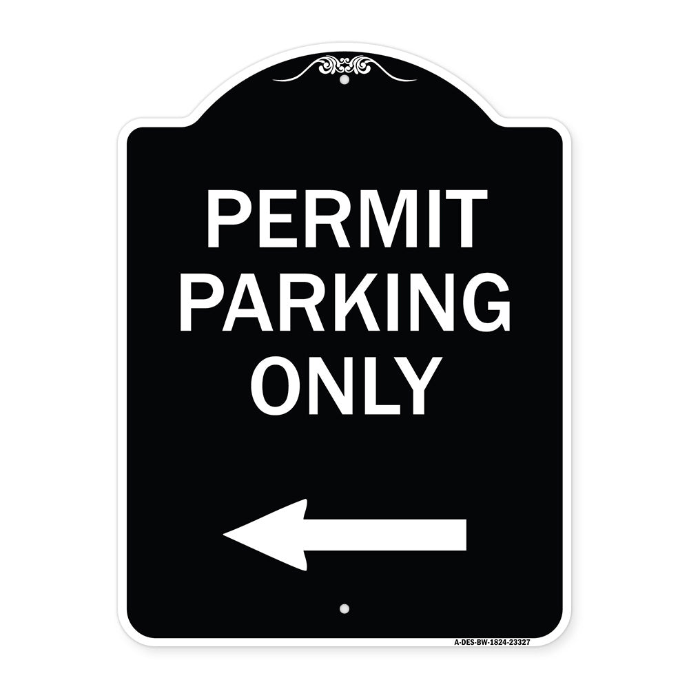 Permit Parking Only (With Left Arrow)