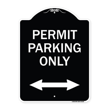 Permit Parking Only (Bidirectional Arrow)