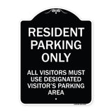 Parking Sign Resident Parking Only All Visitors Must Use Designated Visitors Parking Area