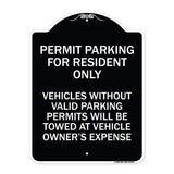 Parking Permit Sign Permit Parking for Residents Only Vehicles Without Valid Parking Permits Will Be Towed