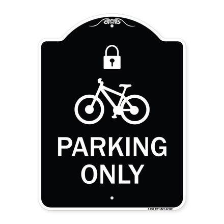 Parking Only (With Cycle and Lock Symbol)