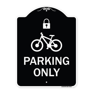 Parking Only (With Cycle and Lock Symbol)